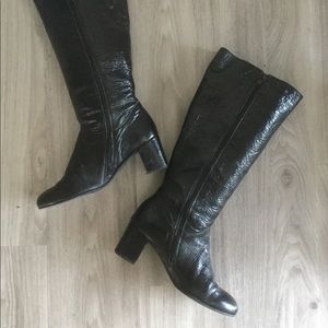 Women’s black leather riding boots, Size EUR 40